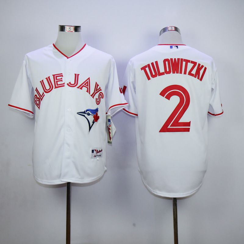 Men Toronto Blue Jays 2 Tulowitzki White red MLB Jerseys